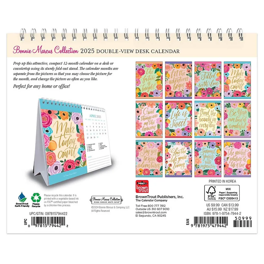 2025 Calendars|BrownTrout 2025 Bonnie Marcus 7.5" x 6" Monthly Desk Calendar (9781975479442)