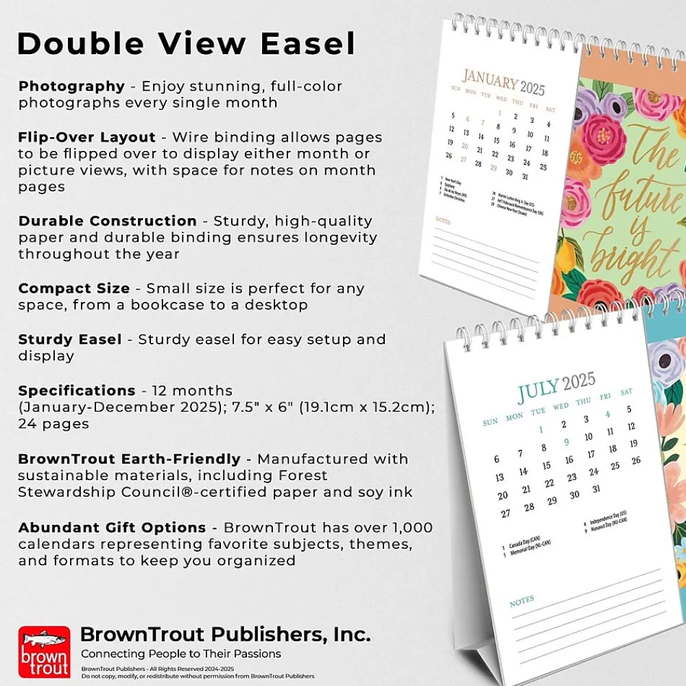 2025 Calendars|BrownTrout 2025 Bonnie Marcus 7.5" x 6" Monthly Desk Calendar (9781975479442)