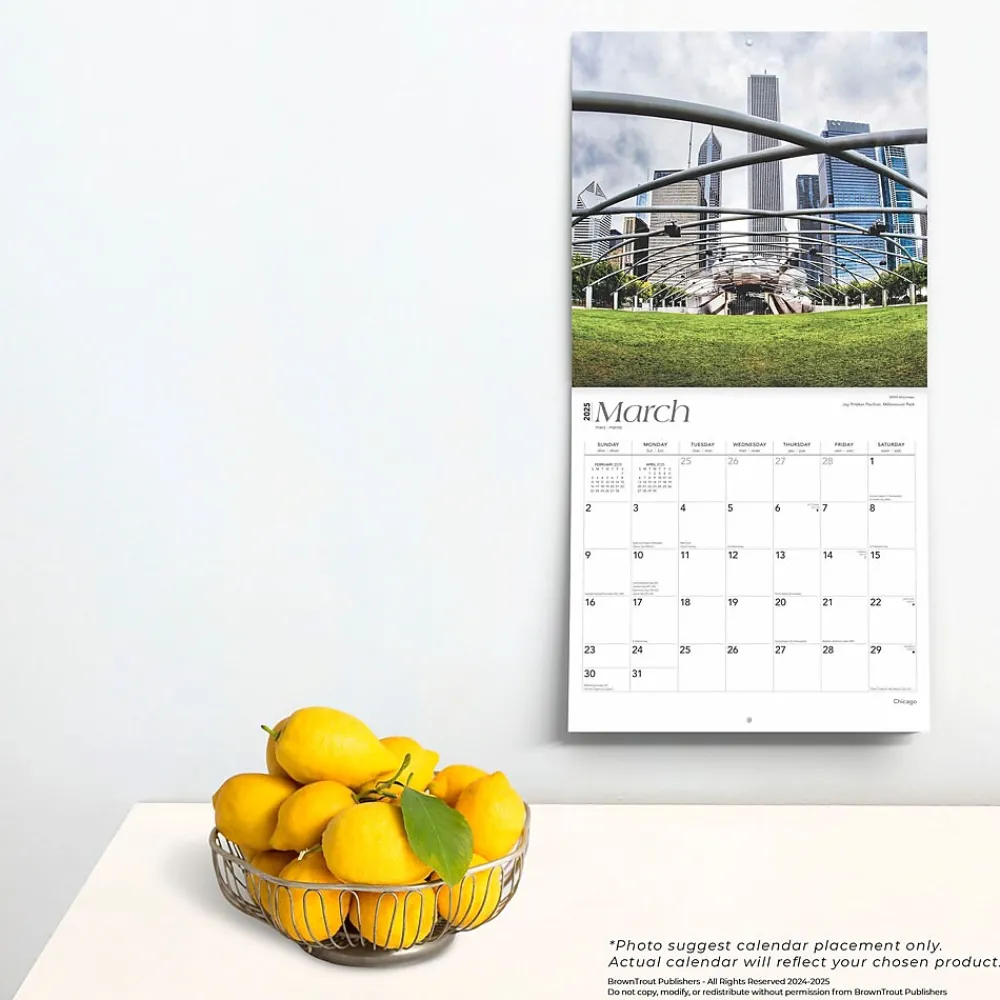 2025 Calendars|BrownTrout 2025 Chicago 12" x 24" Monthly Square Wall Calendar, (9781975474645)