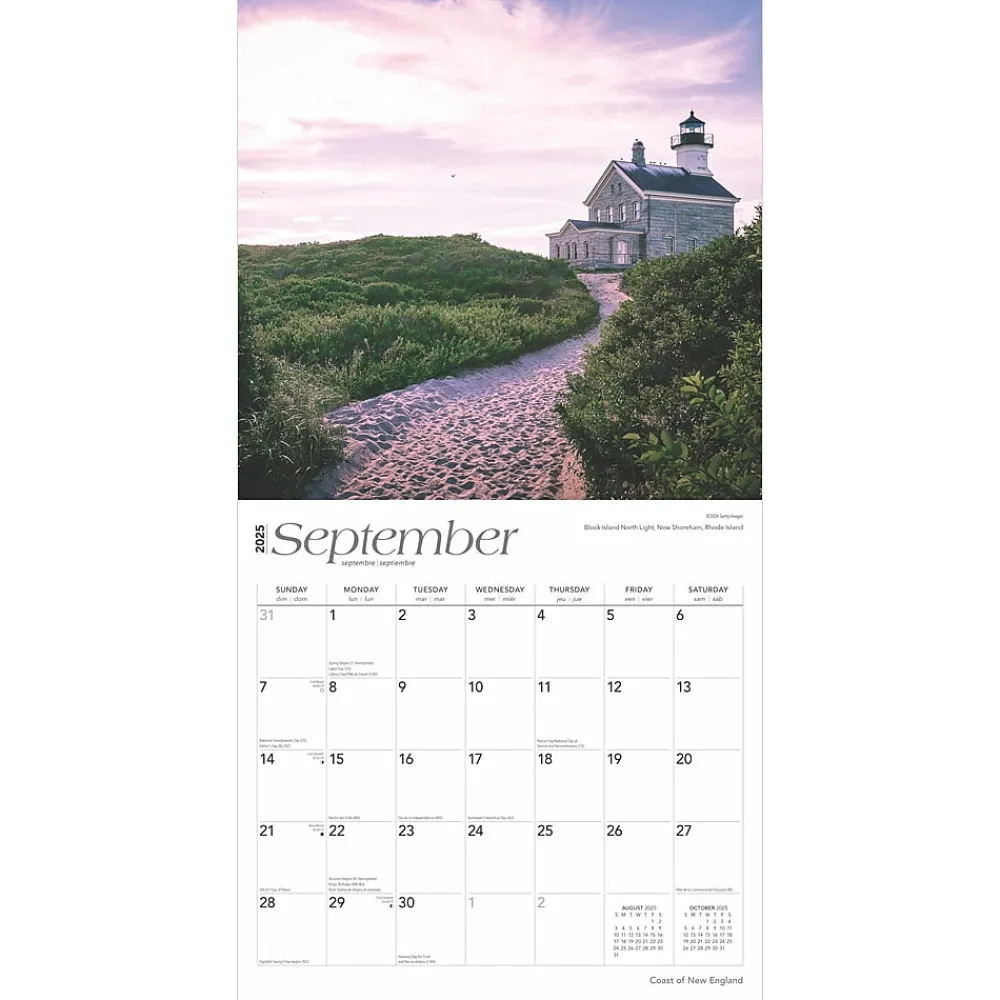 2025 Calendars|BrownTrout 2025 Coast of New England 12" x 12" Monthly Square Wall Calendar (9781975474669)