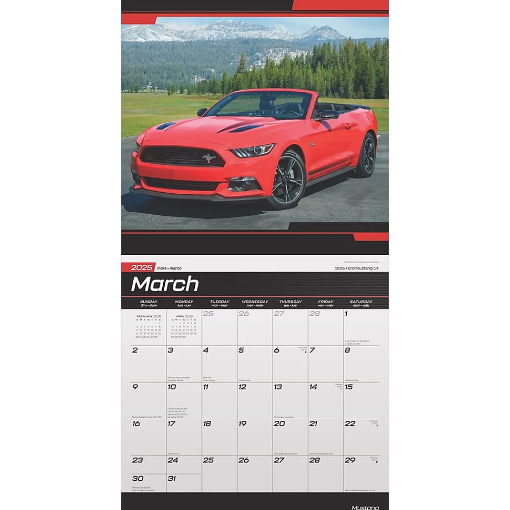 2025 Calendars|BrownTrout 2025 Ford Mustang 12" x 12" Monthly Wall Calendar (9781975479732)