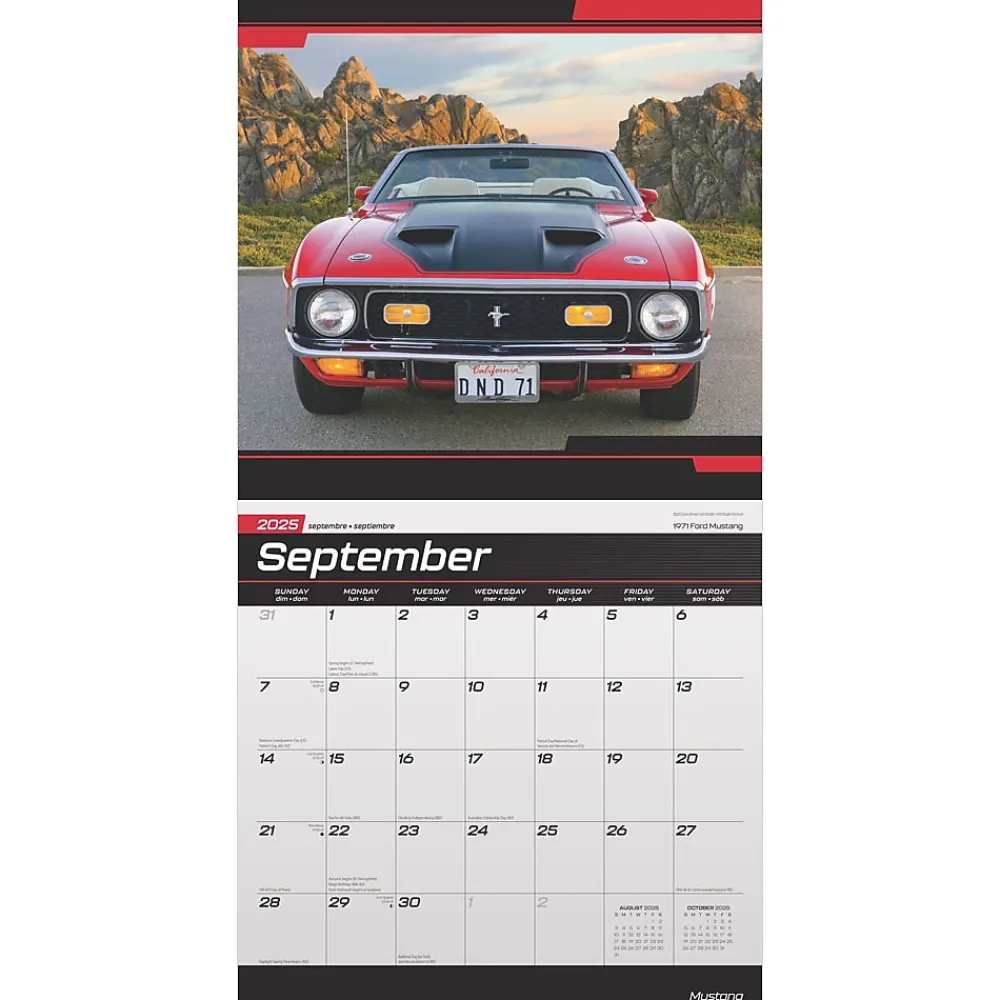 2025 Calendars|BrownTrout 2025 Ford Mustang 12" x 12" Monthly Wall Calendar (9781975479732)