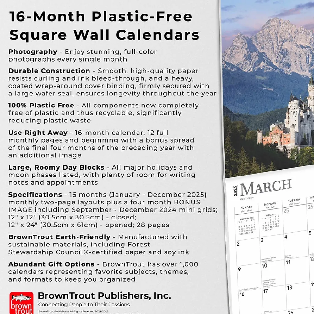 2025 Calendars|BrownTrout 2025 Germany 12" x 12" Monthly Wall Calendar (9781975478056)