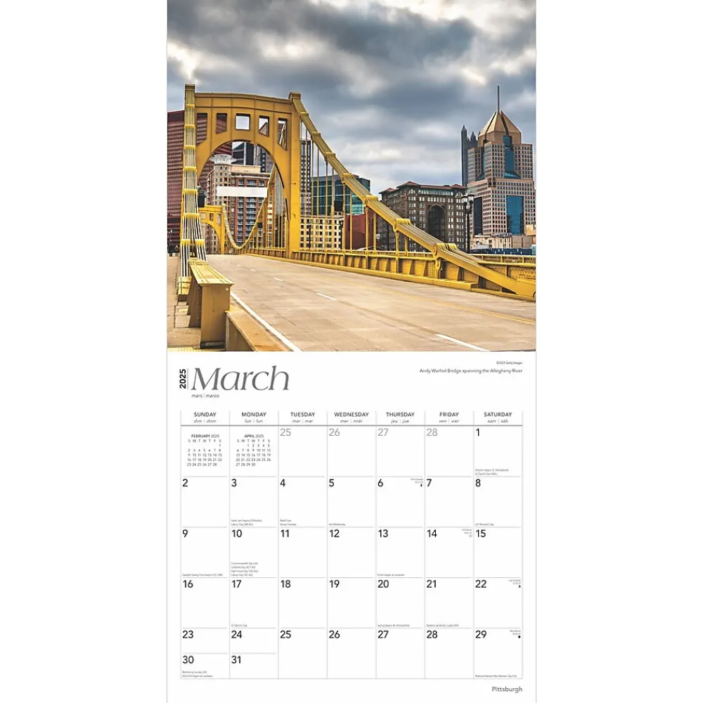 2025 Calendars|BrownTrout 2025 Pittsburgh 12" x 12" Monthly Wall Calendar (9781975475543)
