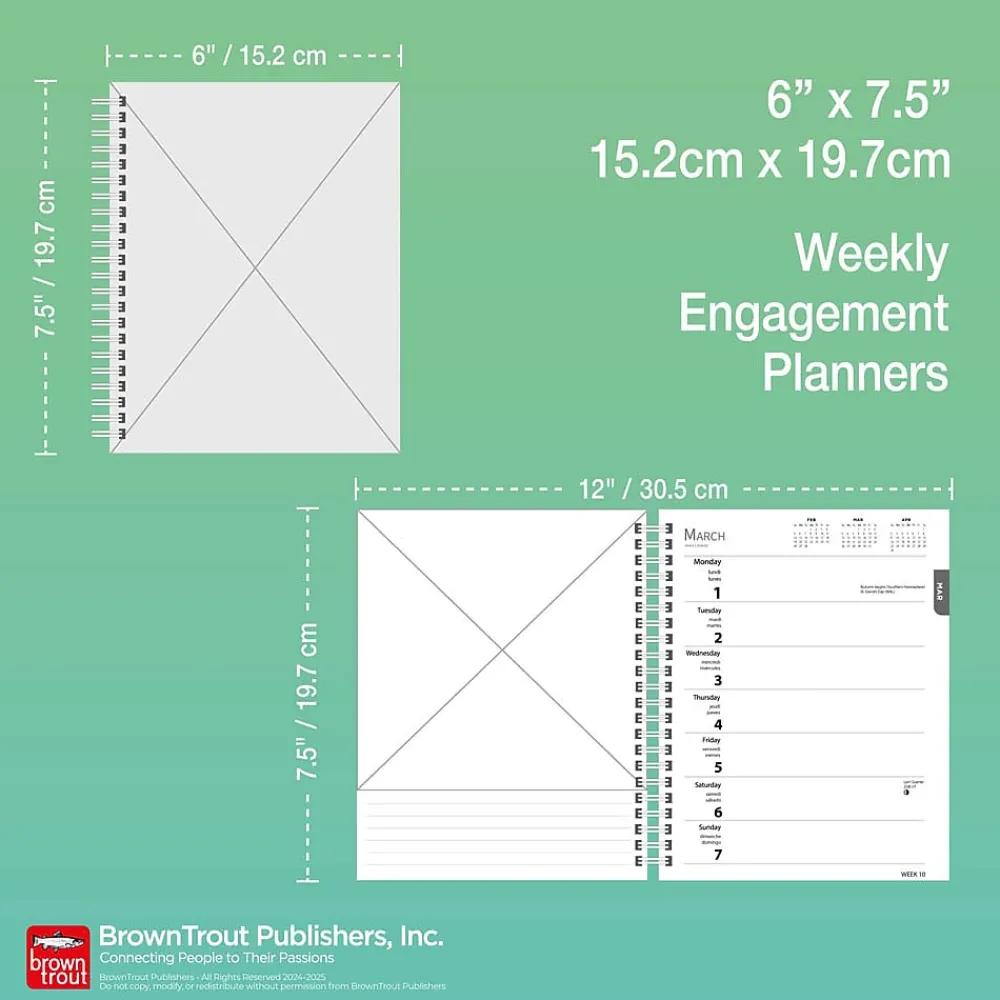2025 Planners|BrownTrout 2025 Portrait Series: The Noble Horse 6" x 7.75" Weekly Engagement Planner, Paper Cover, Multicolored (9781975473228)