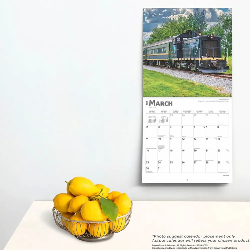 2025 Calendars|BrownTrout 2025 Railroads 12" x 12" Monthly Square Wall Calendar (9781975475604)