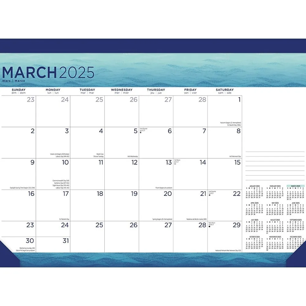 2025 Calendars|BrownTrout 2025 Seaside Currents 17" x 12" Monthly Desk Pad Calendar (9781975481285)