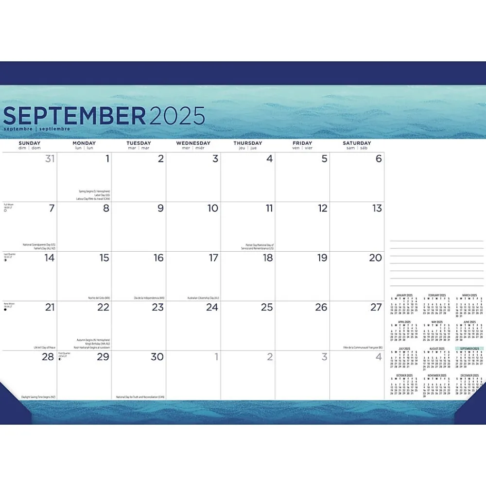 2025 Calendars|BrownTrout 2025 Seaside Currents 17" x 12" Monthly Desk Pad Calendar (9781975481285)