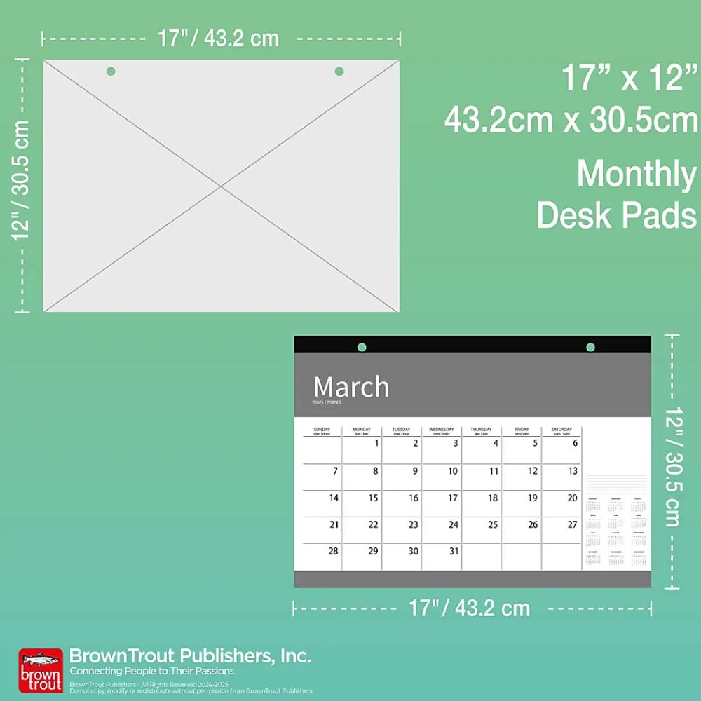 2025 Calendars|BrownTrout 2025 Seaside Currents 17" x 12" Monthly Desk Pad Calendar (9781975481285)