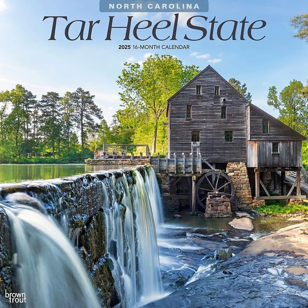 2025 Calendars|BrownTrout 2025 Tar Heel State North Carolina Places 12" x 12" Monthly Square Wall Calendar (9781975483043)