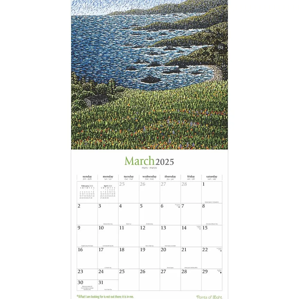2025 Calendars|BrownTrout 2025 Brush Dance Points of Light 12" x 24" Monthly Square Wall Calendar, (9781975481230)