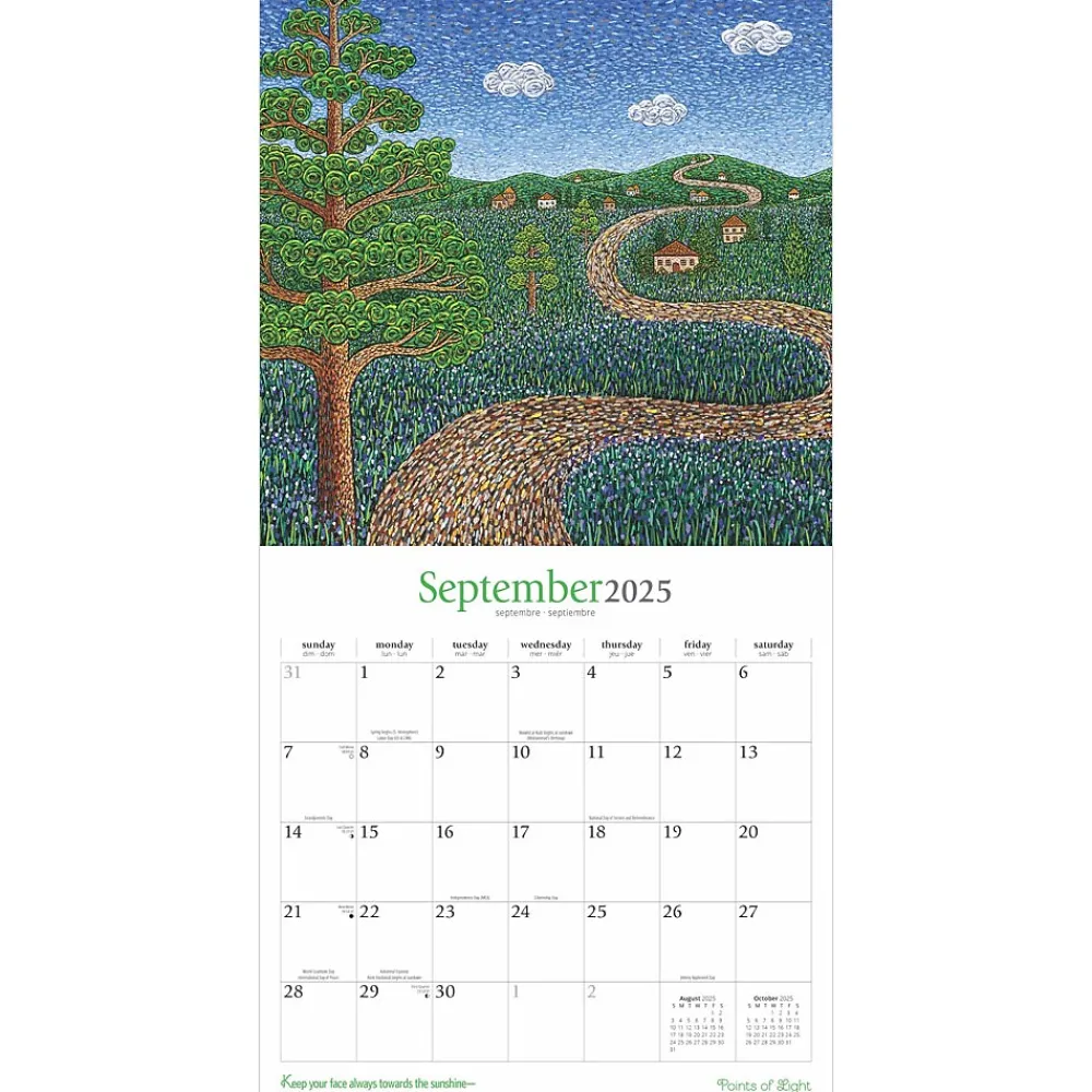 2025 Calendars|BrownTrout 2025 Brush Dance Points of Light 12" x 24" Monthly Square Wall Calendar, (9781975481230)