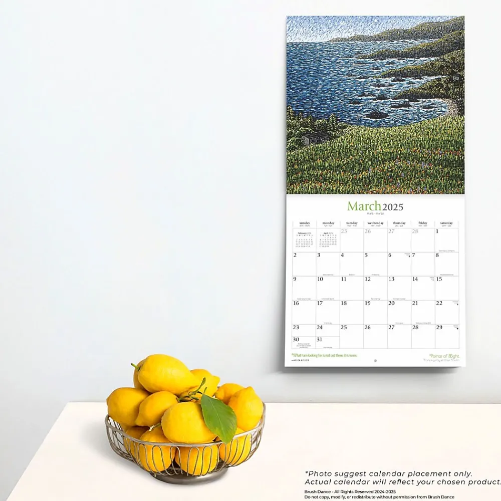 2025 Calendars|BrownTrout 2025 Brush Dance Points of Light 12" x 24" Monthly Square Wall Calendar, (9781975481230)