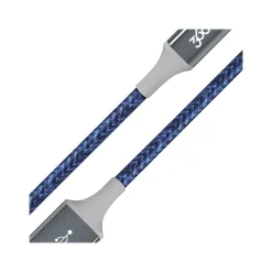 360 Electrical Braided USB C USB A 4" Cable, Navy (360654-NV)