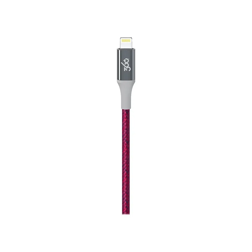 360 Electrical Habitat 4' USB A Male/Lightning 8-Pin Male, Cranberry (360650-CB)