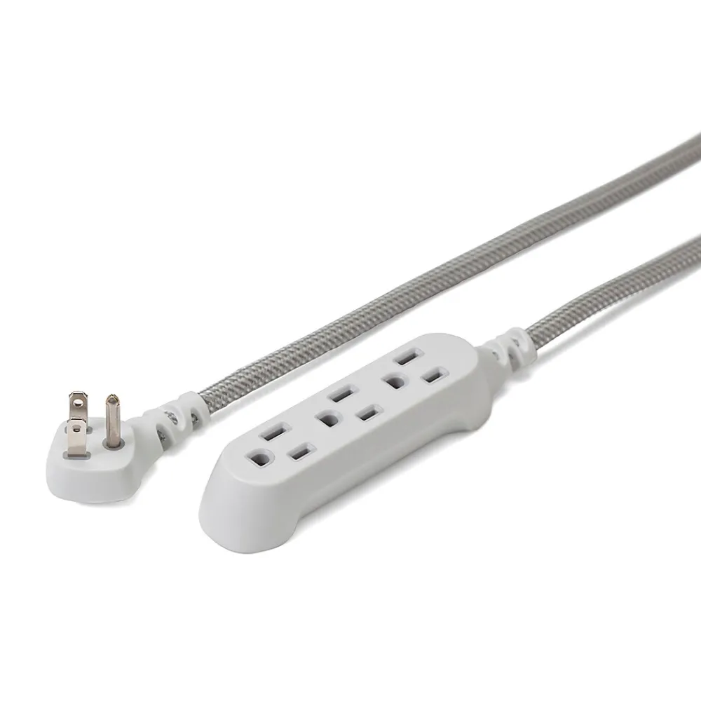 360 Electrical Habitat Modern Collection 15' Extension Cord, 3-Outlet, Tungsten (360429-TU-8ES)