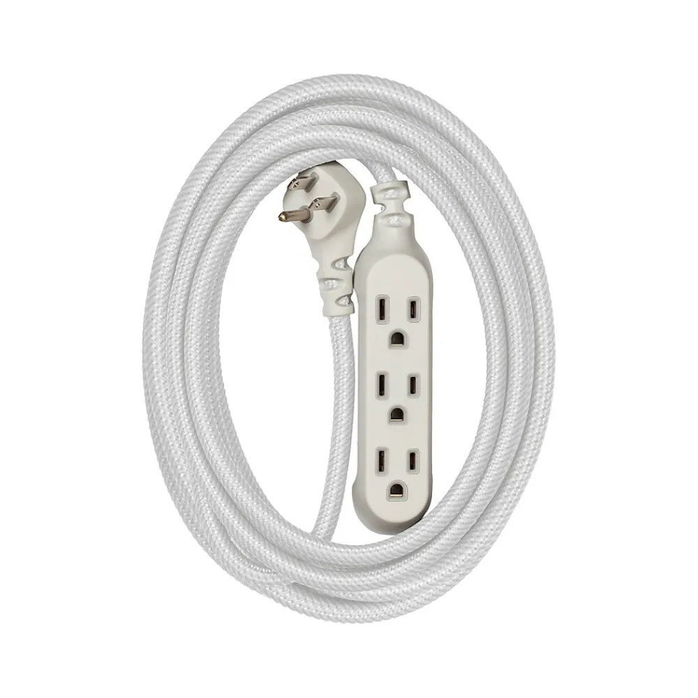 360 Electrical Habitat Modern Collection 15' Extension Cord, 3-Outlet, Titanium (360429-TI-8ES)