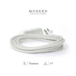 360 Electrical Habitat Modern Collection 15' Extension Cord, 3-Outlet, Titanium (360429-TI-8ES)