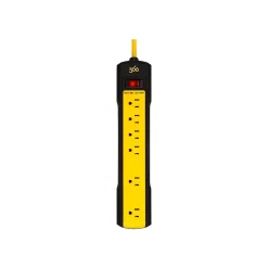 360 Electrical 6-Outlet Surge Protector, 8', Black/Yellow (36003-4ES-C1)