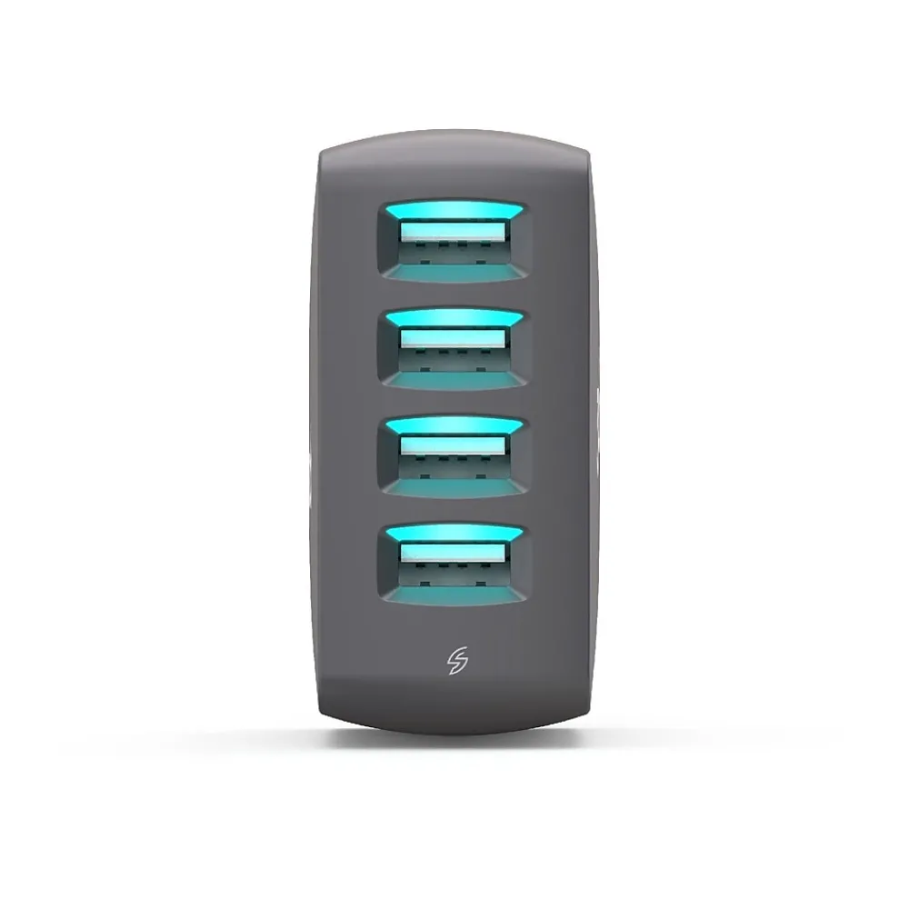 360 Electrical Vivid 8.0 4-Outlet Wall Charger, Gray (360542)