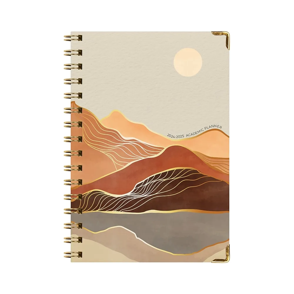 Academic Planners|Global Printed Products 2024-2025 Golden Desert 5.5" x 8" Academic Weekly & Monthly Planner, Paper Cover, Multicolor