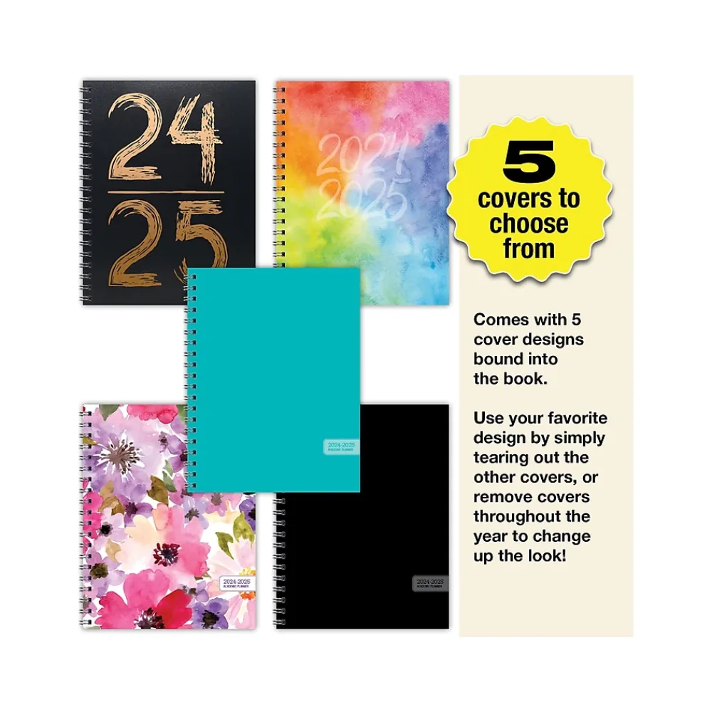2025 Planners|Global Printed Products 2024-2025 Pick Your Own 8.5" x 11" Academic Weekly & Monthly Planner, Vinyl Cover, Assorted Colors
