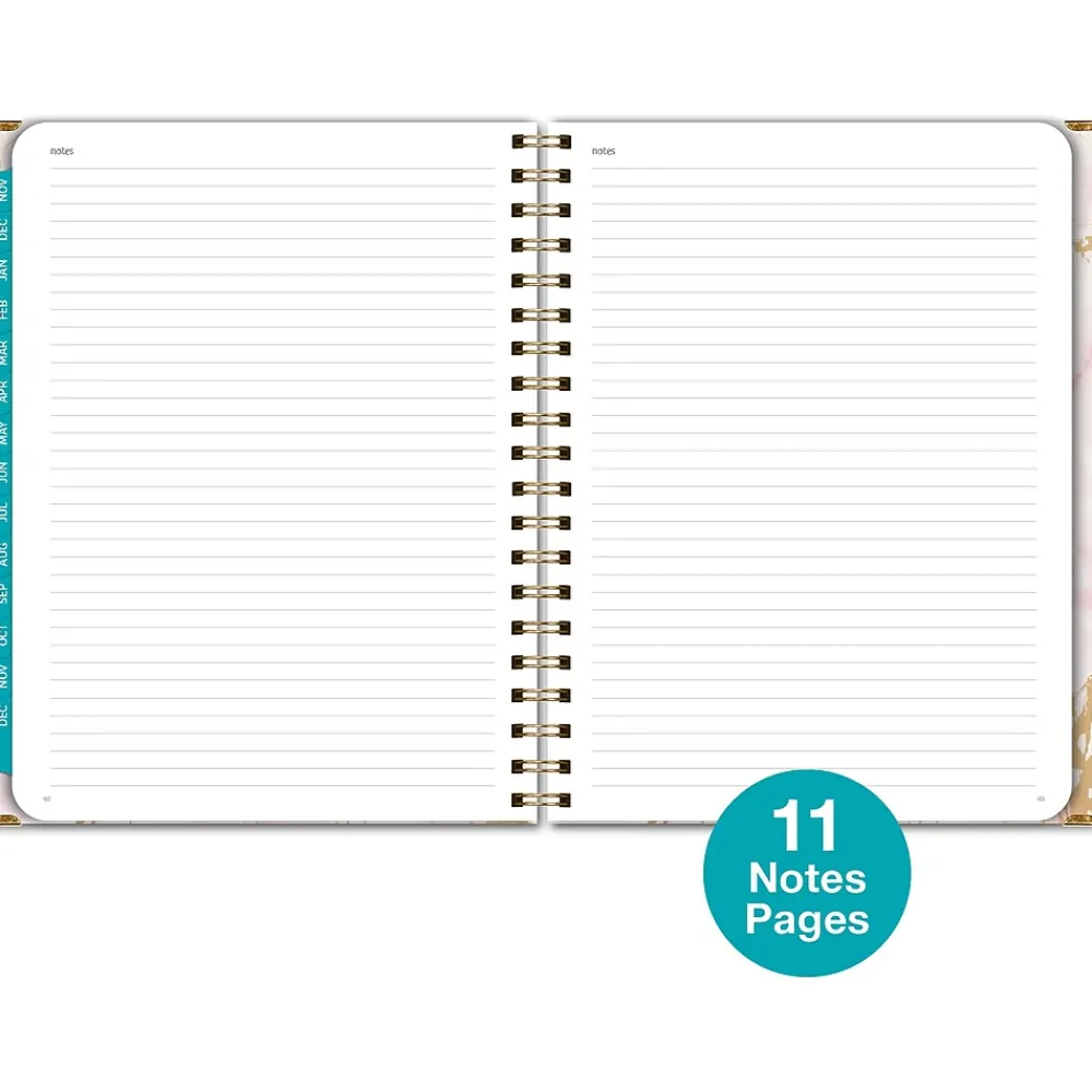 2025 Planners|Global Printed Products 2025 8.5" x 11" Calendar Year Weekly & Monthly Planner, Paperboard Cover, Pink/Gold (SPLS25-8511-01)
