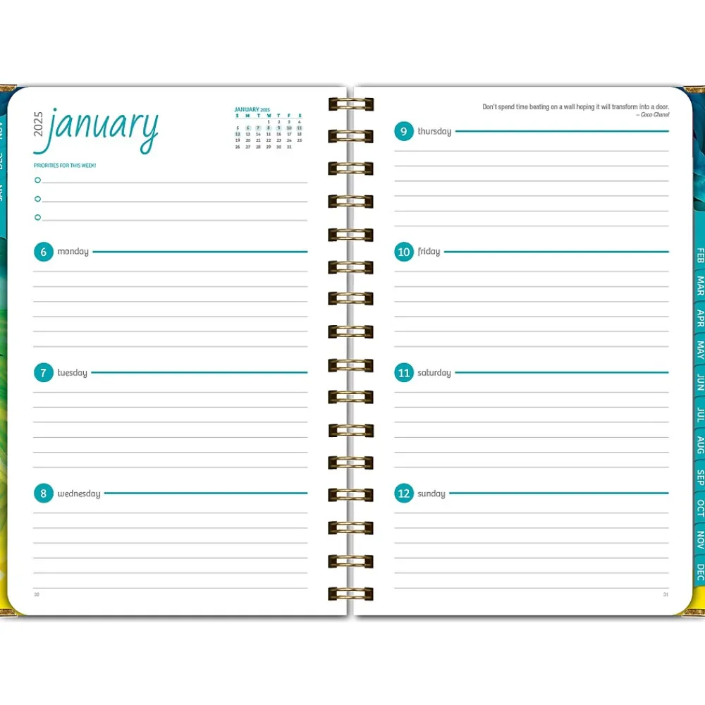 2025 Planners|Global Printed Products 2025 5.5" x 8" Calendar Year Weekly & Monthly Planner, Paperboard Cover, Multicolor (SPLS25-58-41)