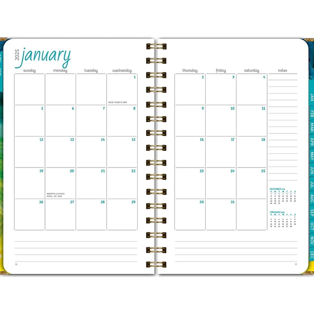 2025 Planners|Global Printed Products 2025 5.5" x 8" Calendar Year Weekly & Monthly Planner, Paperboard Cover, Multicolor (SPLS25-58-41)