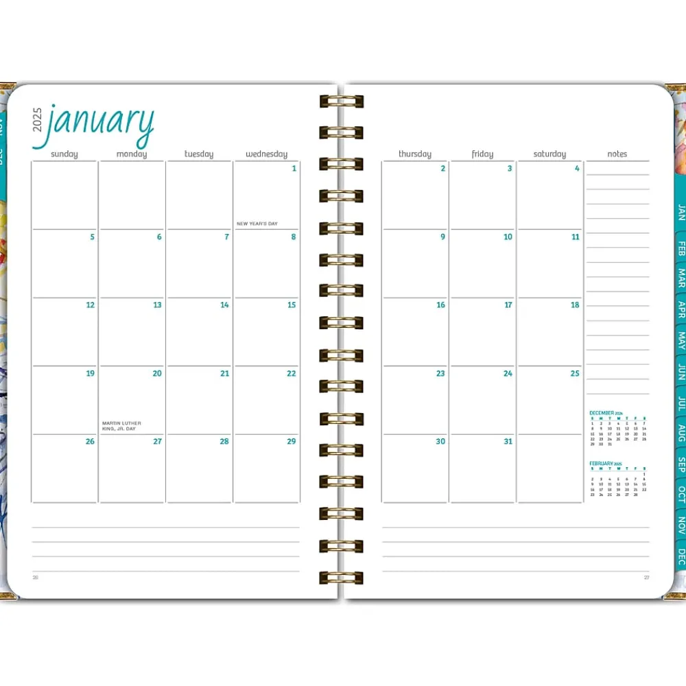 2025 Planners|Global Printed Products 2025 5.5" x 8" Weekly & Monthly Planner, Paperboard Cover, Multicolor (SPLS25-58-20)