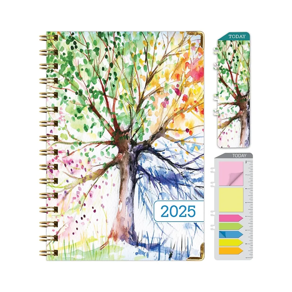 2025 Planners|Global Printed Products 2025 5.5" x 8" Weekly & Monthly Planner, Paperboard Cover, Multicolor (SPLS25-58-20)
