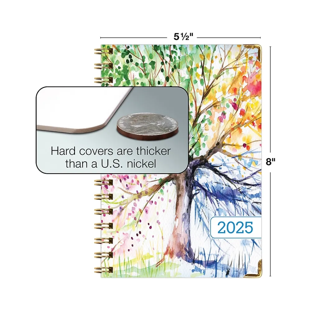 2025 Planners|Global Printed Products 2025 5.5" x 8" Weekly & Monthly Planner, Paperboard Cover, Multicolor (SPLS25-58-20)
