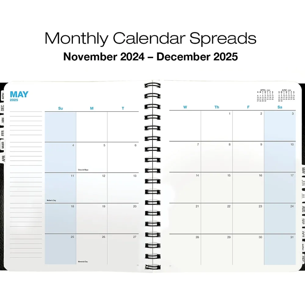 2025 Planners|Global Printed Products 2025 8.5" x 11" Weekly & Monthly Appointment Planner, Paper Cover, Black (APPT-CY25-8511)