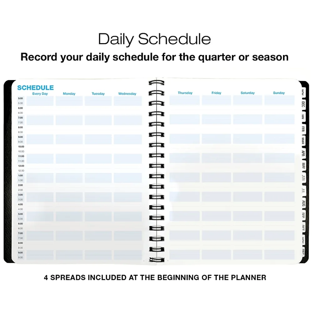2025 Planners|Global Printed Products 2025 8.5" x 11" Weekly & Monthly Appointment Planner, Paper Cover, Black (APPT-CY25-8511)