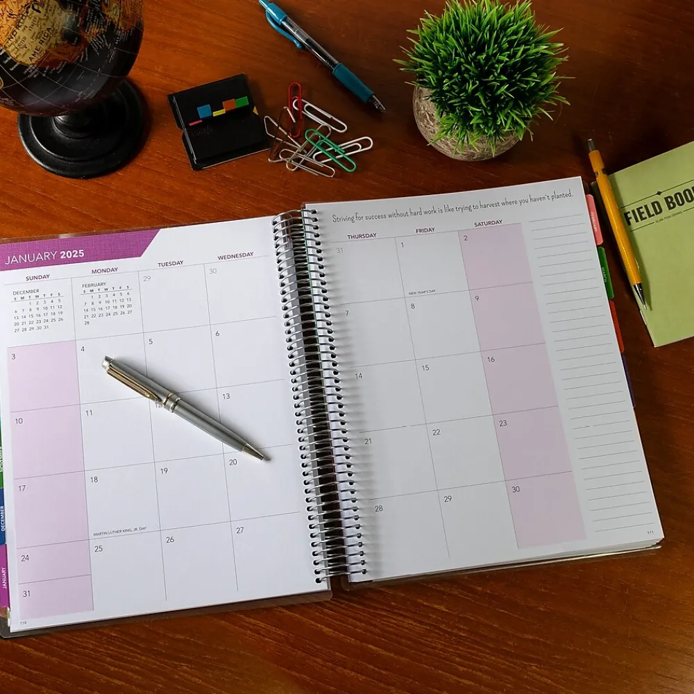 Academic Planners|Global Printed Products 2024-2025 Deluxe Teacher 8.5" x 11" Academic Year Planner, Laminated Cover, Multicolor (DTP-AY24-0002)