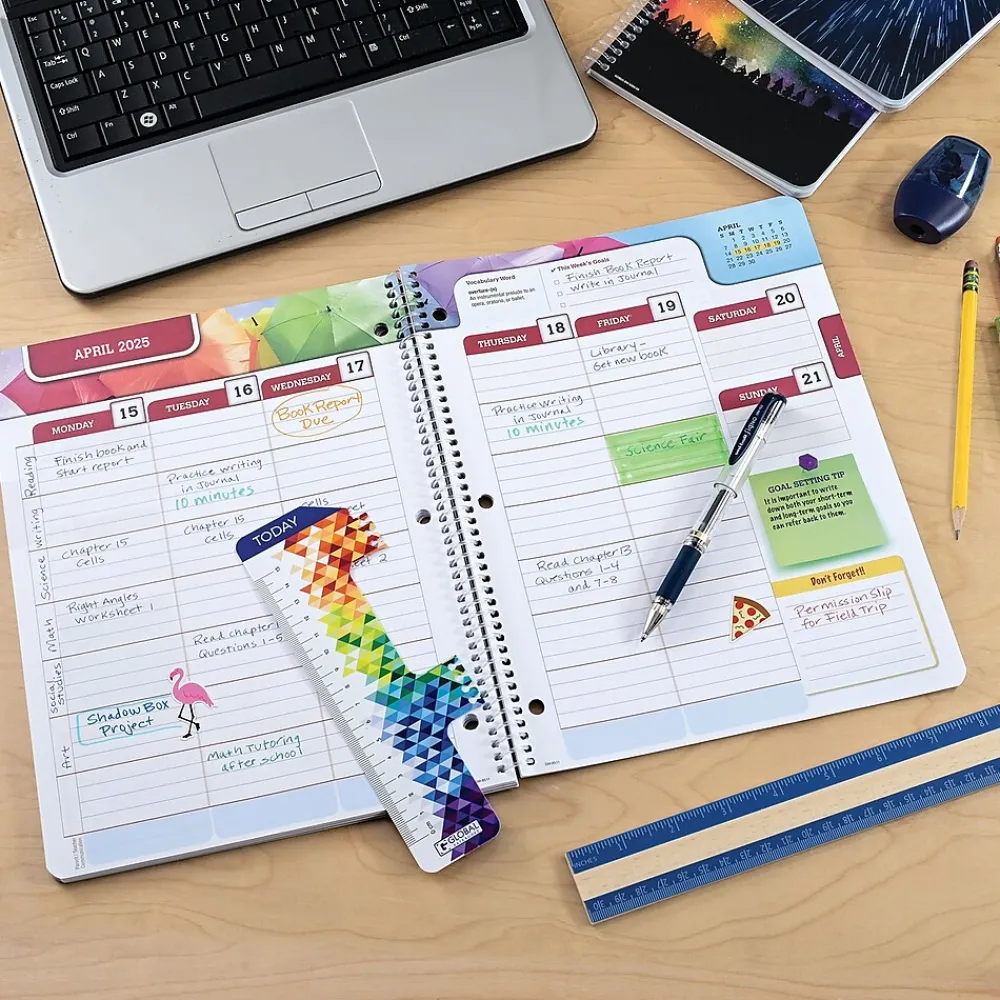 Academic Planners|Global Printed Products 2024-2025 8.5" x 11" Academic Year Planner, Paper Cover, Multicolor (AY24SM851105-CP)