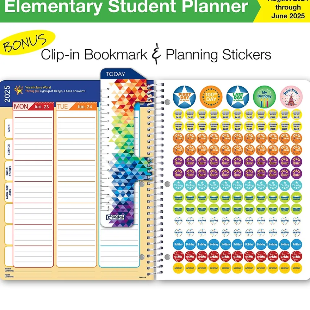 Academic Planners|Global Printed Products 2024-2025 8.5" x 11" Academic Year Planner, Paper Cover, Multicolor (AY24EM851103-CP)