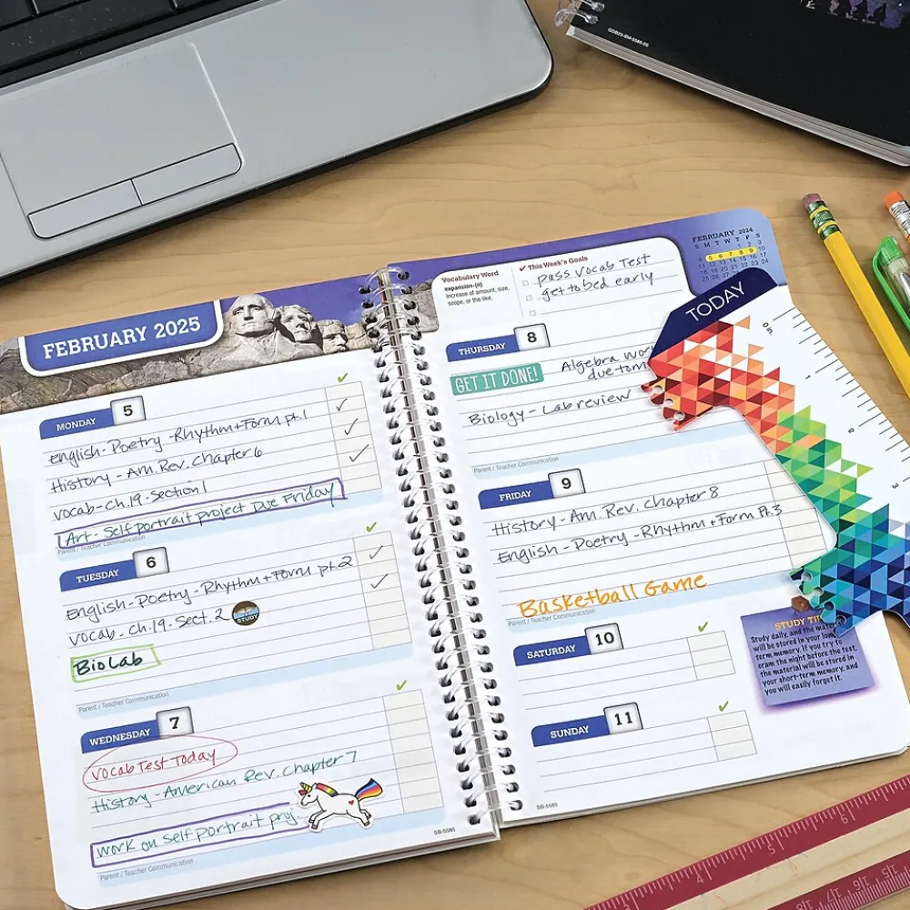 Academic Planners|Global Printed Products 2024-2025 5.5" x 8.5" Academic Year Planner, Paper Cover, Multicolor (AY24SB558505-CP)