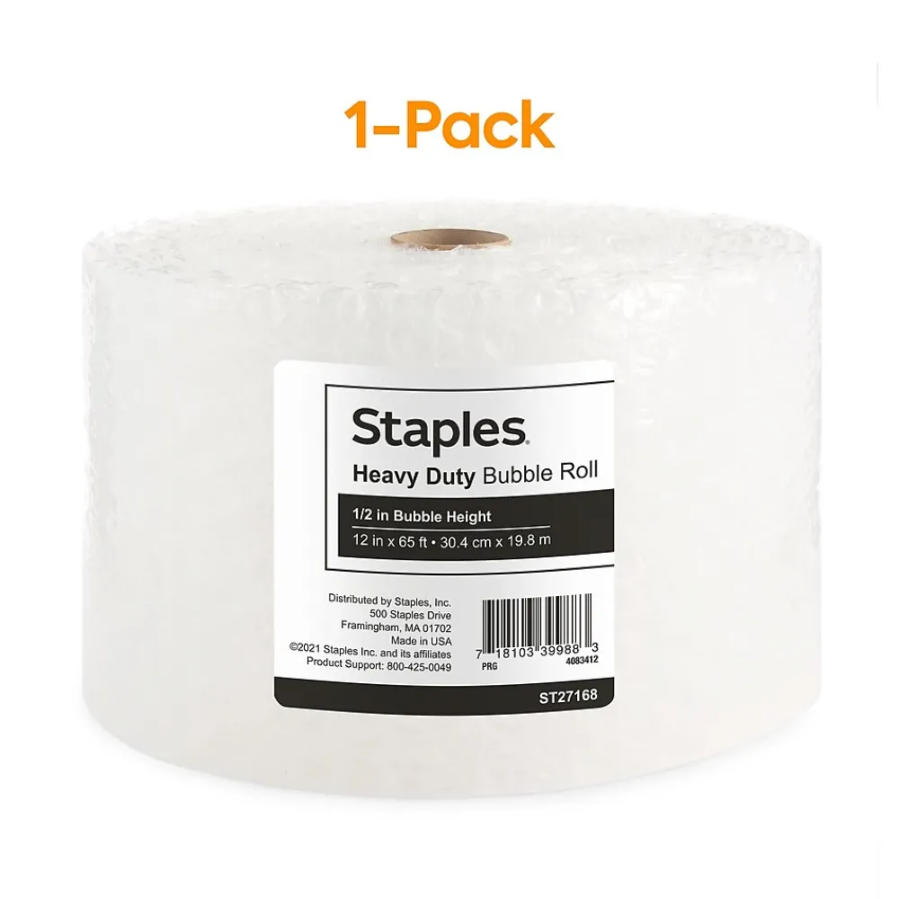 Discount Staples 1/2" Heavy Duty Bubble Roll, 12" x 65' (4069422)