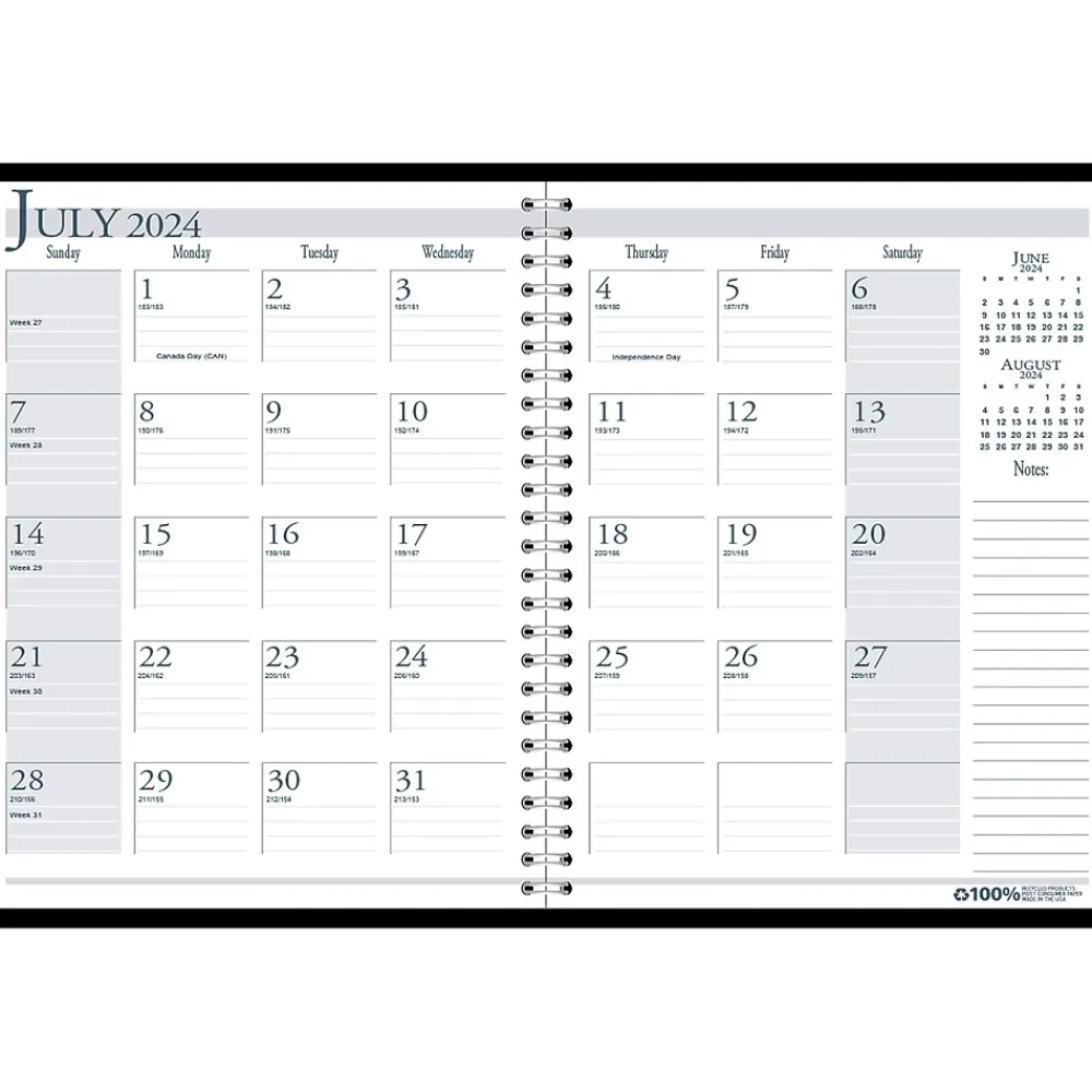 Academic Planners|House of Doolittle 2024-2025 8.5" x 11" Academic Monthly Planner, Leatherette Cover, Bright Blue (26308-25)
