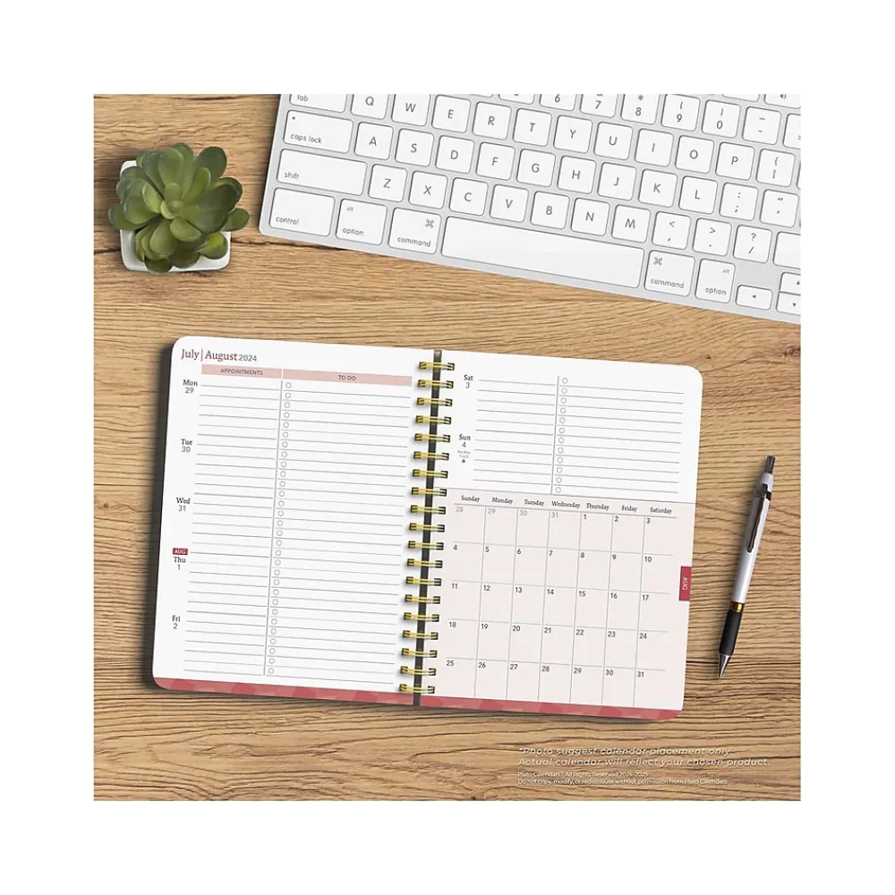 Academic Planners|Plato 2024-2025 Bonnie Marcus OFFICIAL 6" x 7.75" Academic & Calendar Weekly Planner, Paperboard Cover, Multicolor
