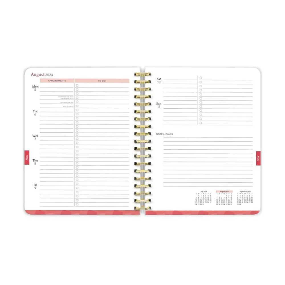 Academic Planners|Plato 2024-2025 Pen & Ink 6" x 7.75" Academic Weekly Planner, Hardcover, Ivory/Ebony (9781975480417)