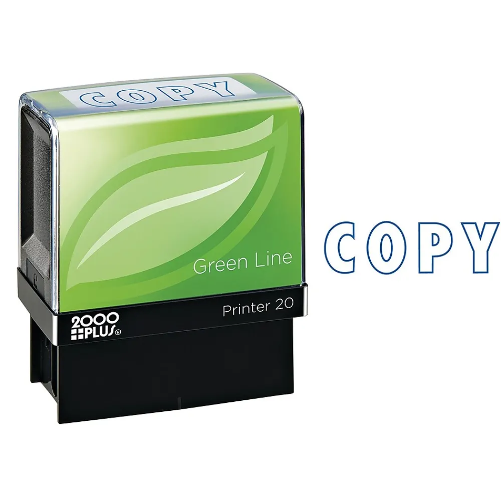 Stamps & Stamp Pads|2000 Plus Green Line Printer 20 Pre-Inked Stamp, COPY, Blue Ink (098367)