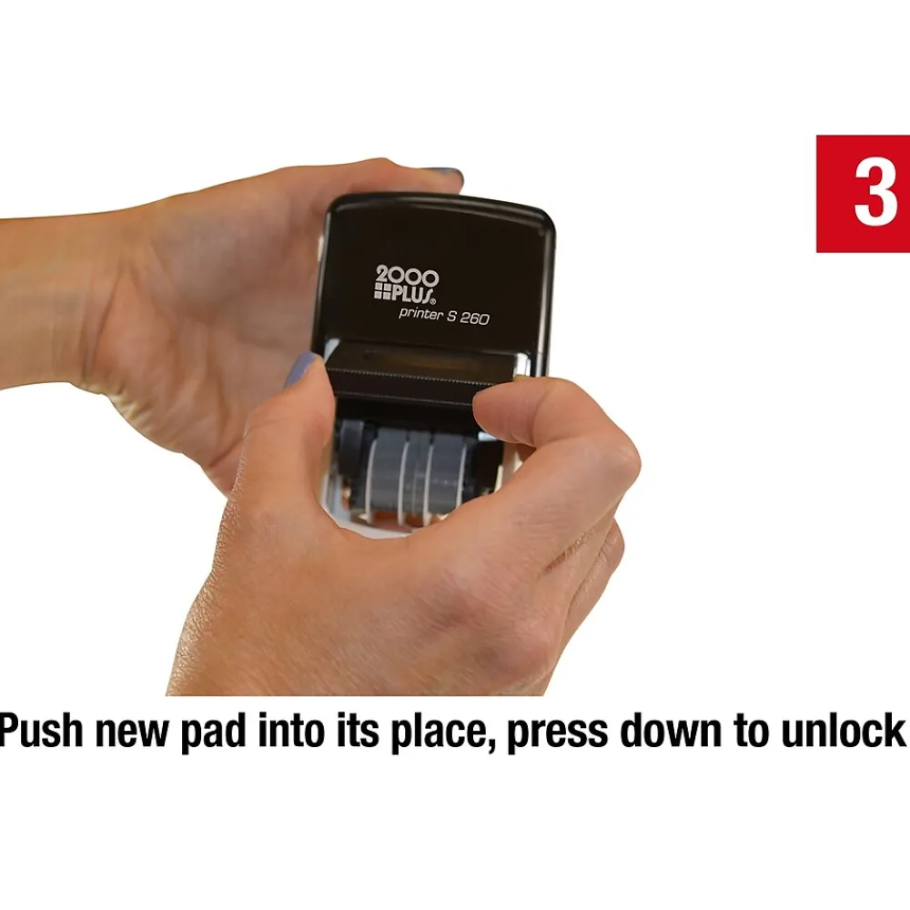 Stamps & Stamp Pads|2000 Plus 4-in-1 Date Stamp, Blue and Red Ink (011098)