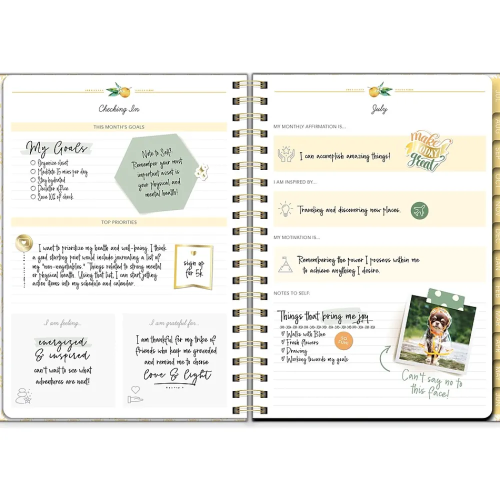 Academic Planners|Southworth 2024-2025 Rustic Citrus Wreath 8.5" x 11" Academic Weekly & Monthly Planner, Multicolor (91367)