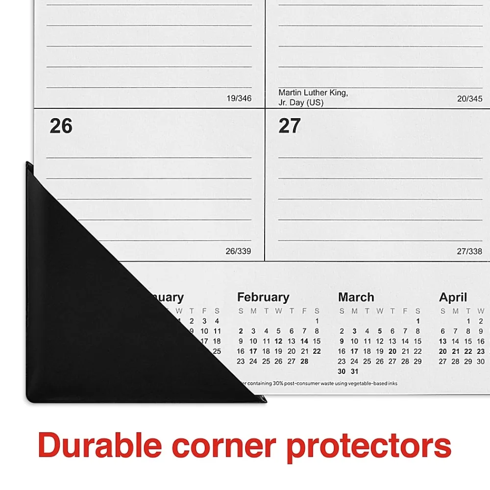 2025 Calendars|Staples 2025 22" x 17" Desk Pad Calendar, (ST12951-25) Black