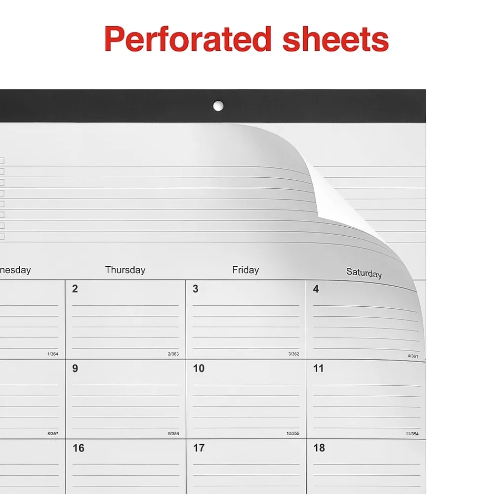 2025 Calendars|Staples 2025 22" x 17" Desk Pad Calendar, (ST12951-25) Black