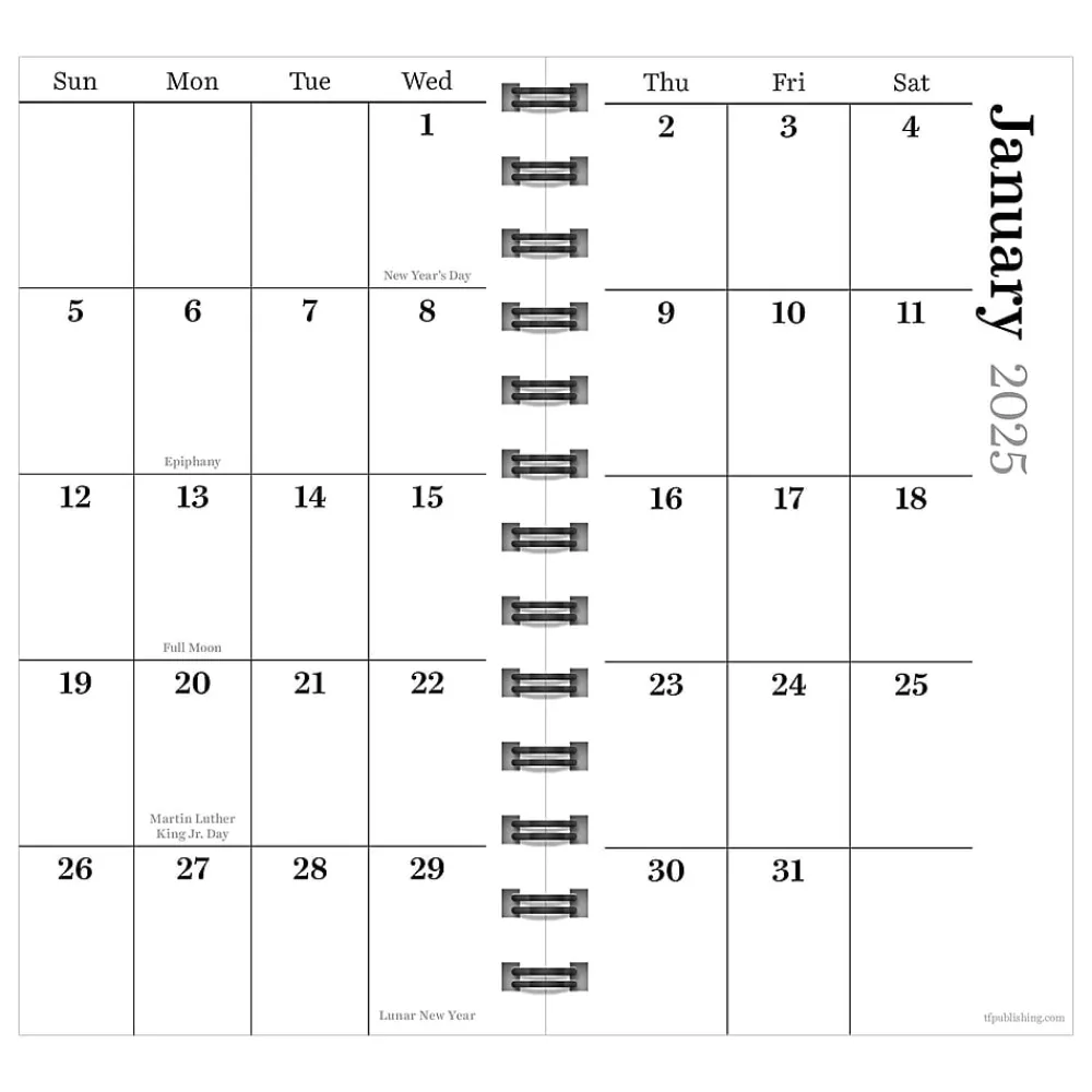 2025 Planners|TF Publishing 2025 3.5" x 6.5" Weekly & Monthly Planner, Paperboard Cover, Deep Jade (25-7500)