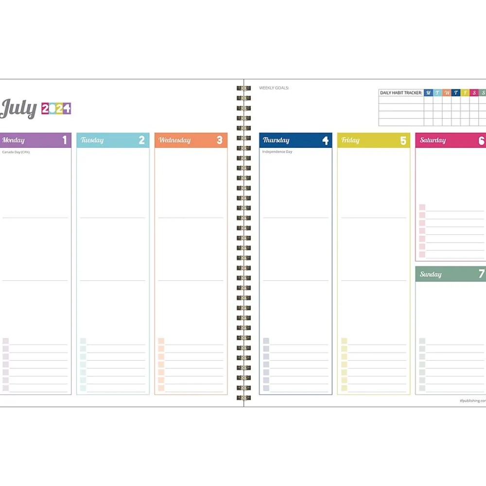 Academic Planners|TF Publishing 2024-2025 Cali Girl Collection Checkmate 8.5" x 11" Academic Weekly & Monthly Planner, Paperboard Cover