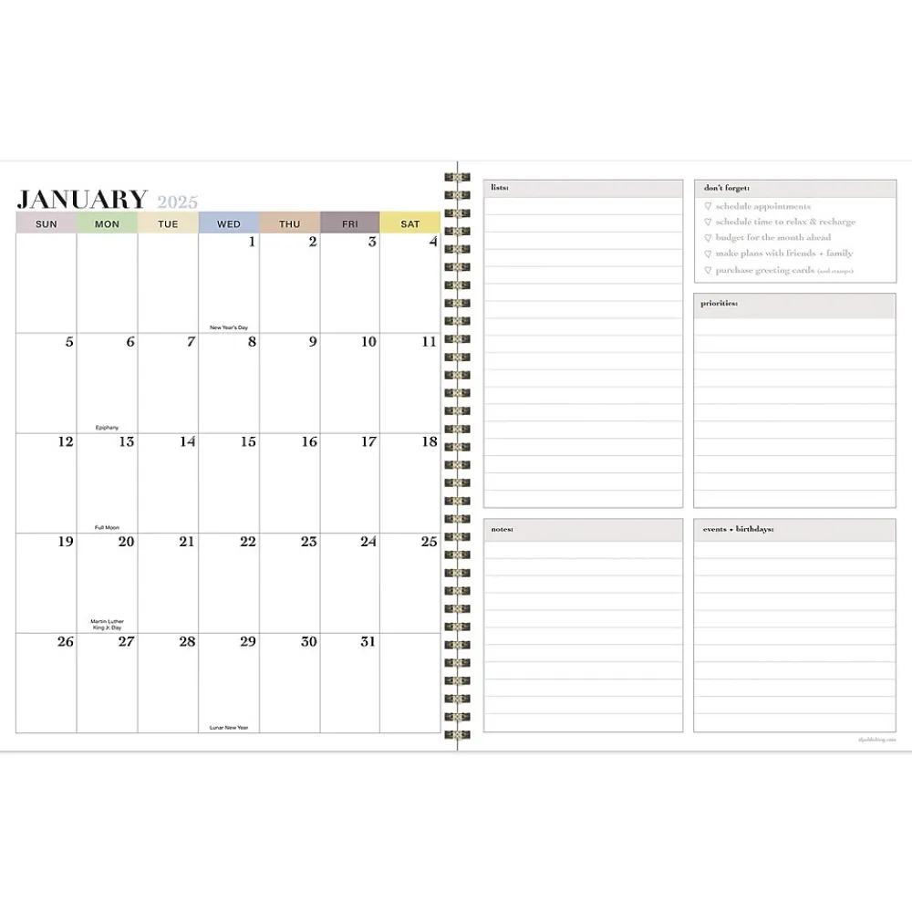 2025 Planners|TF Publishing 2025 Gardenia 9" x 11" Weekly & Monthly Planner, Paperboard Cover, Multicolored (25-9708)